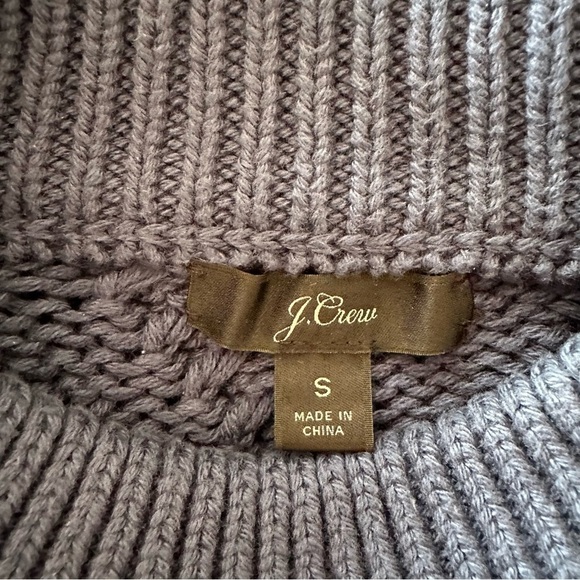 J. Crew Cable-knit mockneck Cotton Pullover Oversized sweater Ultramarine Size S - Picture 9 of 12